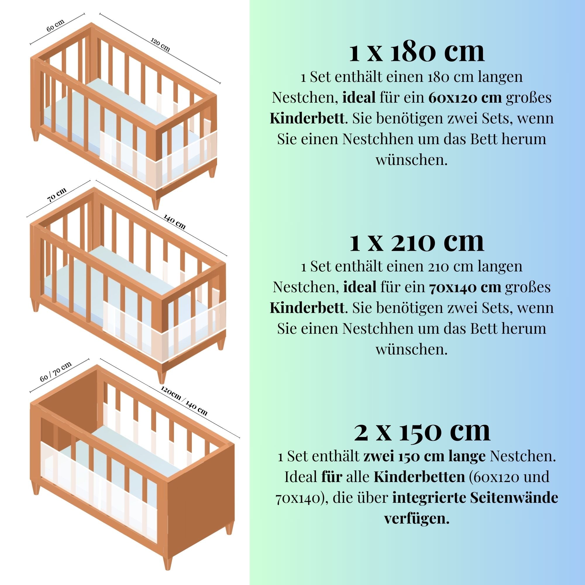 BabyLux Nestchen AIR Babybett Bettumrandung Umrandung 3D 150cm 180cm 210cm BEIGE