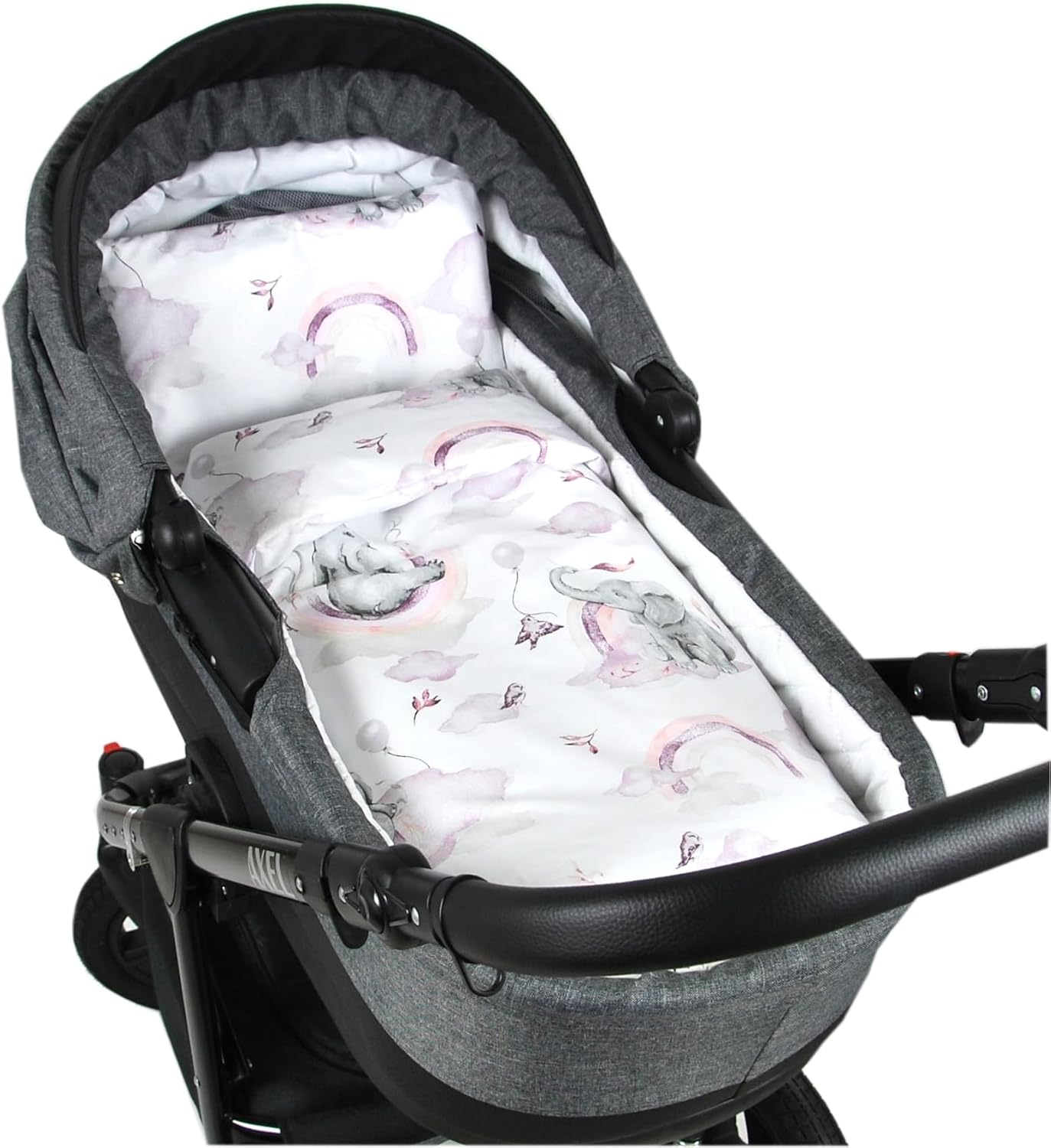 BABYLUX 2 tlg. Set Bezug für Kinderwagen Bettwäsche 60x78cm 125. Elefanten Rosa