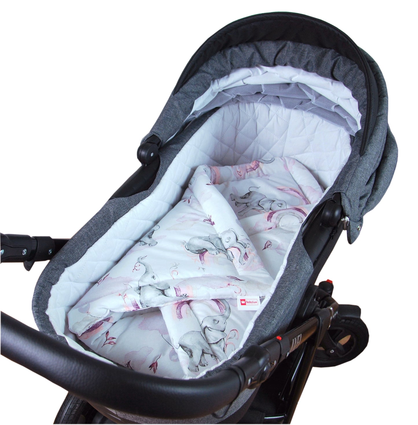 BABYLUX Einschlagdecke BABYHÖRNCHEN 75 x 75 cm Baby Neugeborene Erstaussttatung 125. Elefanten Rosa