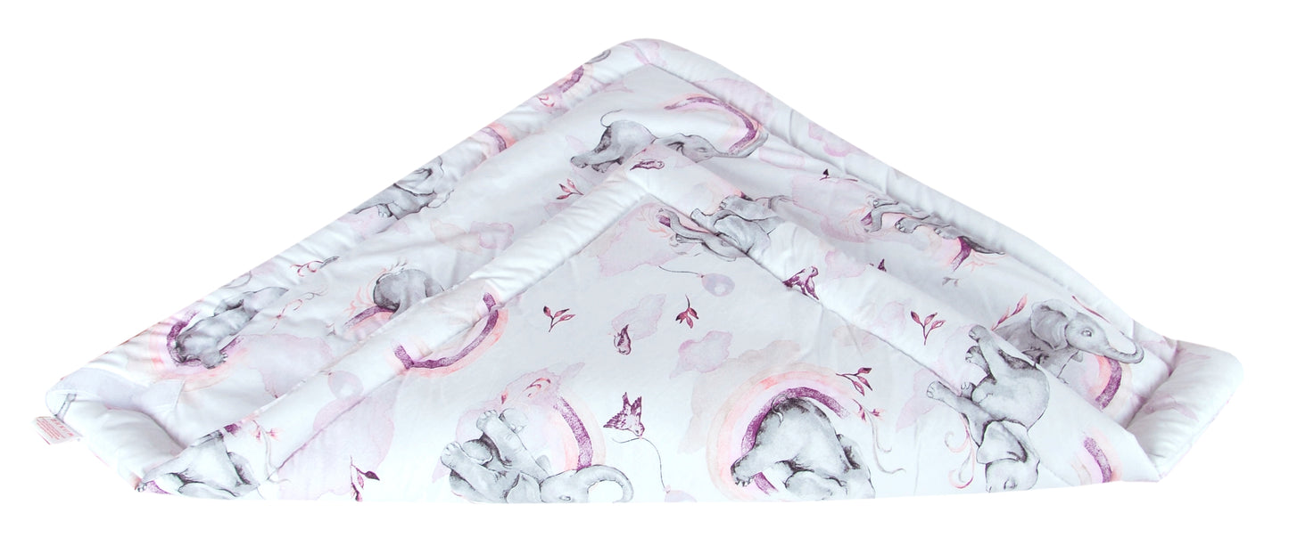 BABYLUX Einschlagdecke BABYHÖRNCHEN 75 x 75 cm Baby Neugeborene Erstaussttatung 125. Elefanten Rosa