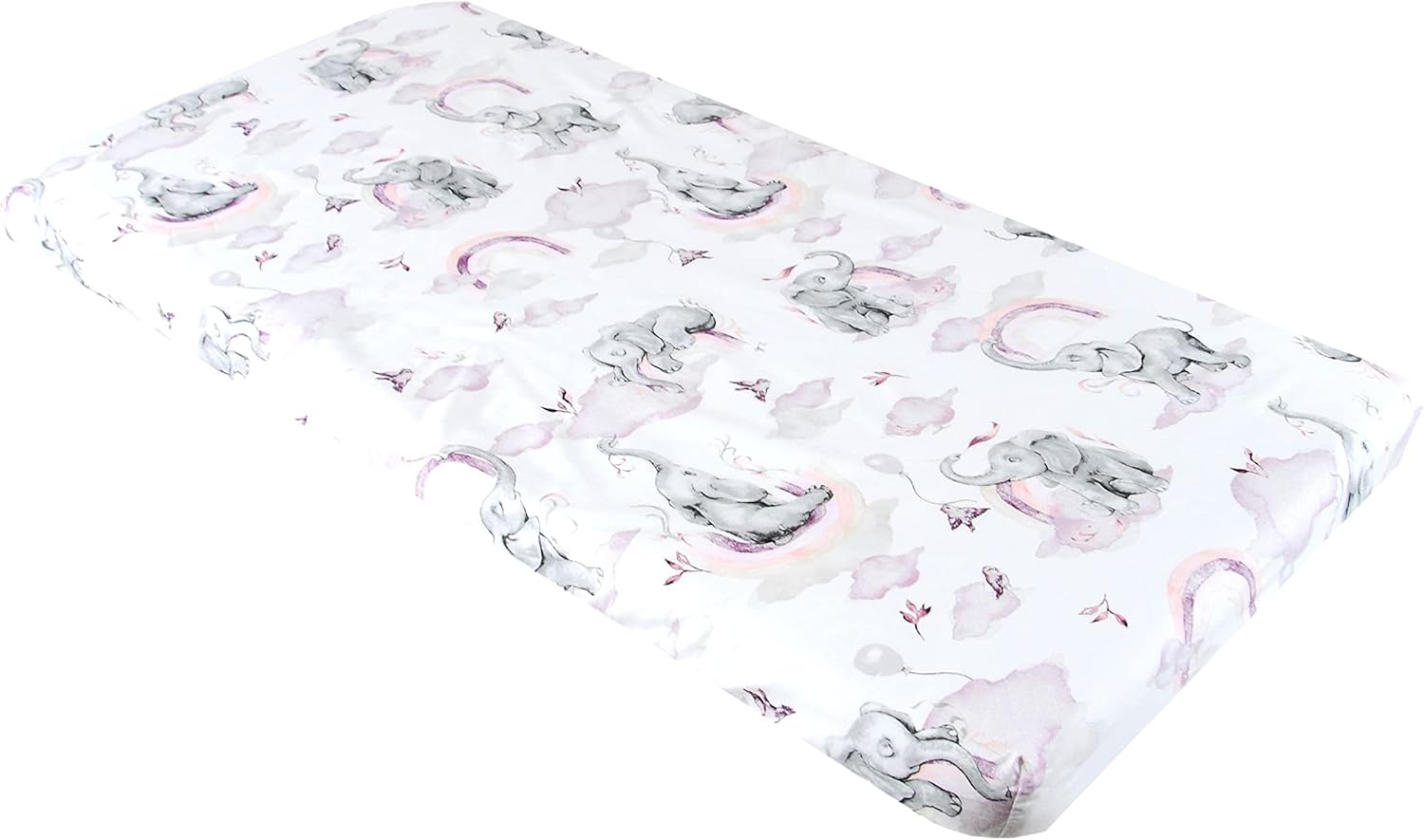 BABYLUX Spannbetttuch 60x120 / 70x140 cm Baby SPANNBETTLAKEN Kinderbett 125. Elefanten Rosa