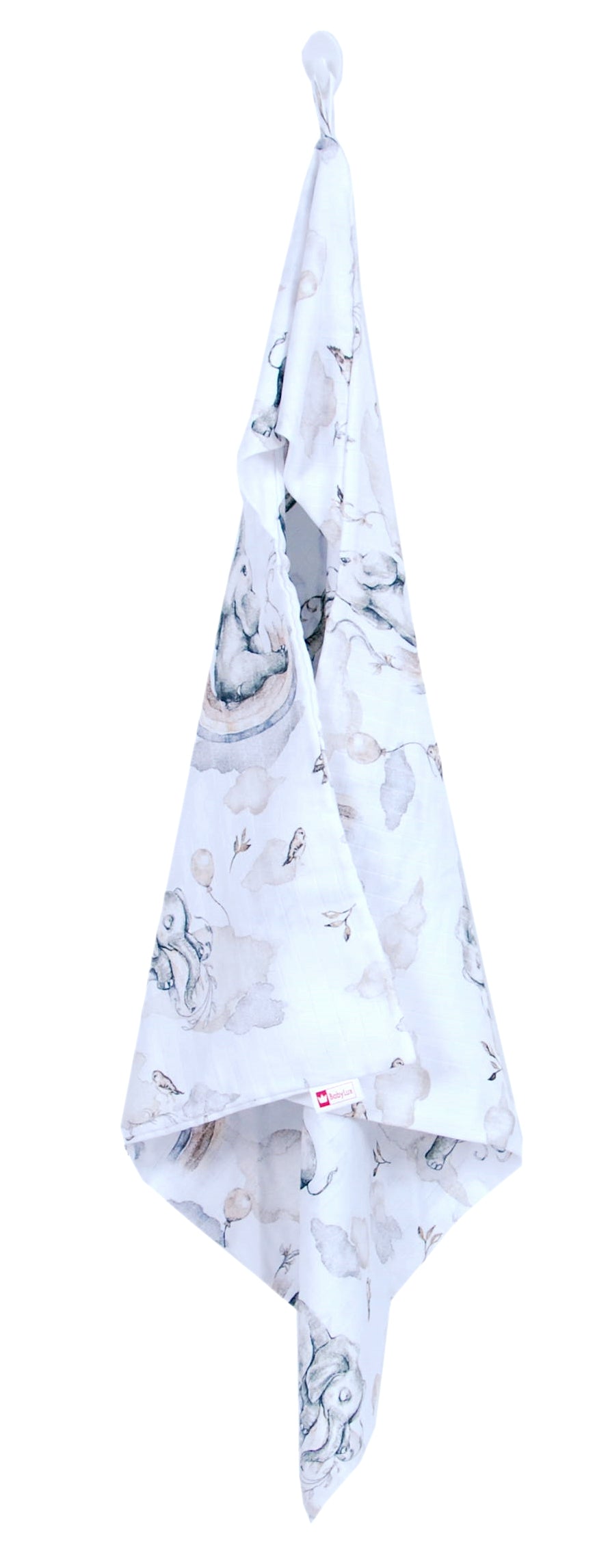 BabyLux Badetuch Badeabdeckung Handtuch Musselin Kind Kaputzenhandtuch 80x80cm OK127 Elefant Beige