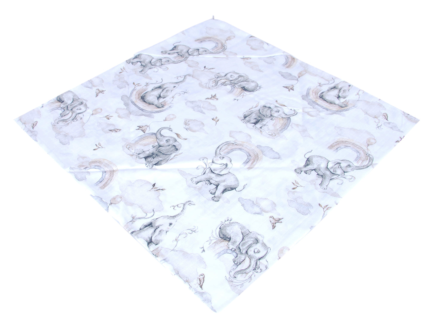 BabyLux Badetuch Badeabdeckung Handtuch Musselin Kind Kaputzenhandtuch 80x80cm OK127 Elefant Beige