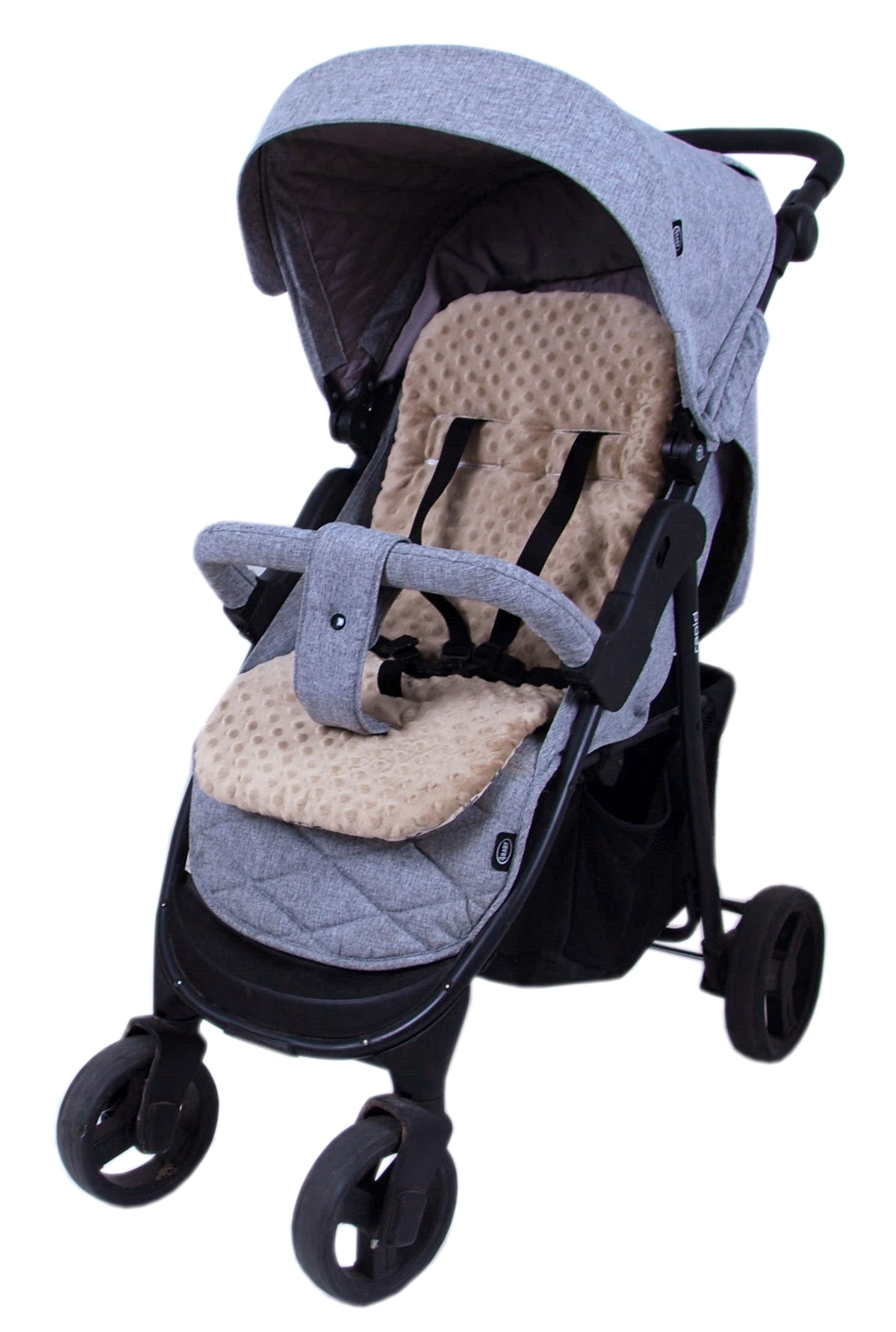 BabyLux Sitzauflage für Kinderwagen Buggy Sitzeinlage Kinderwagenauflage S127. Elefanten Beige