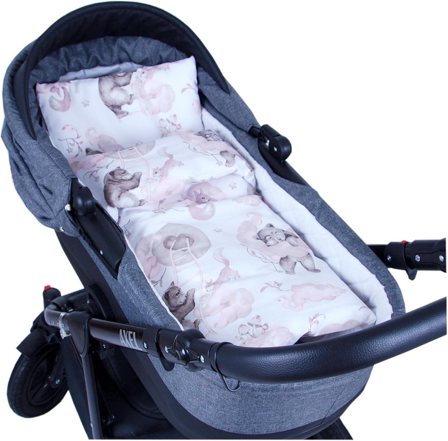 BABYLUX 2 tlg. Set Bezug für Kinderwagen Bettwäsche 60x78cm 128. Bär Rosa