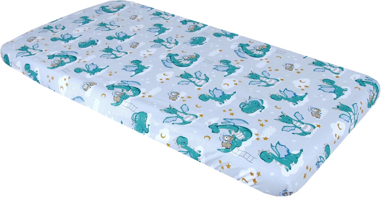BABYLUX Spannbetttuch 60x120 / 70x140 cm Baby SPANNBETTLAKEN Kinderbett 130. Dino