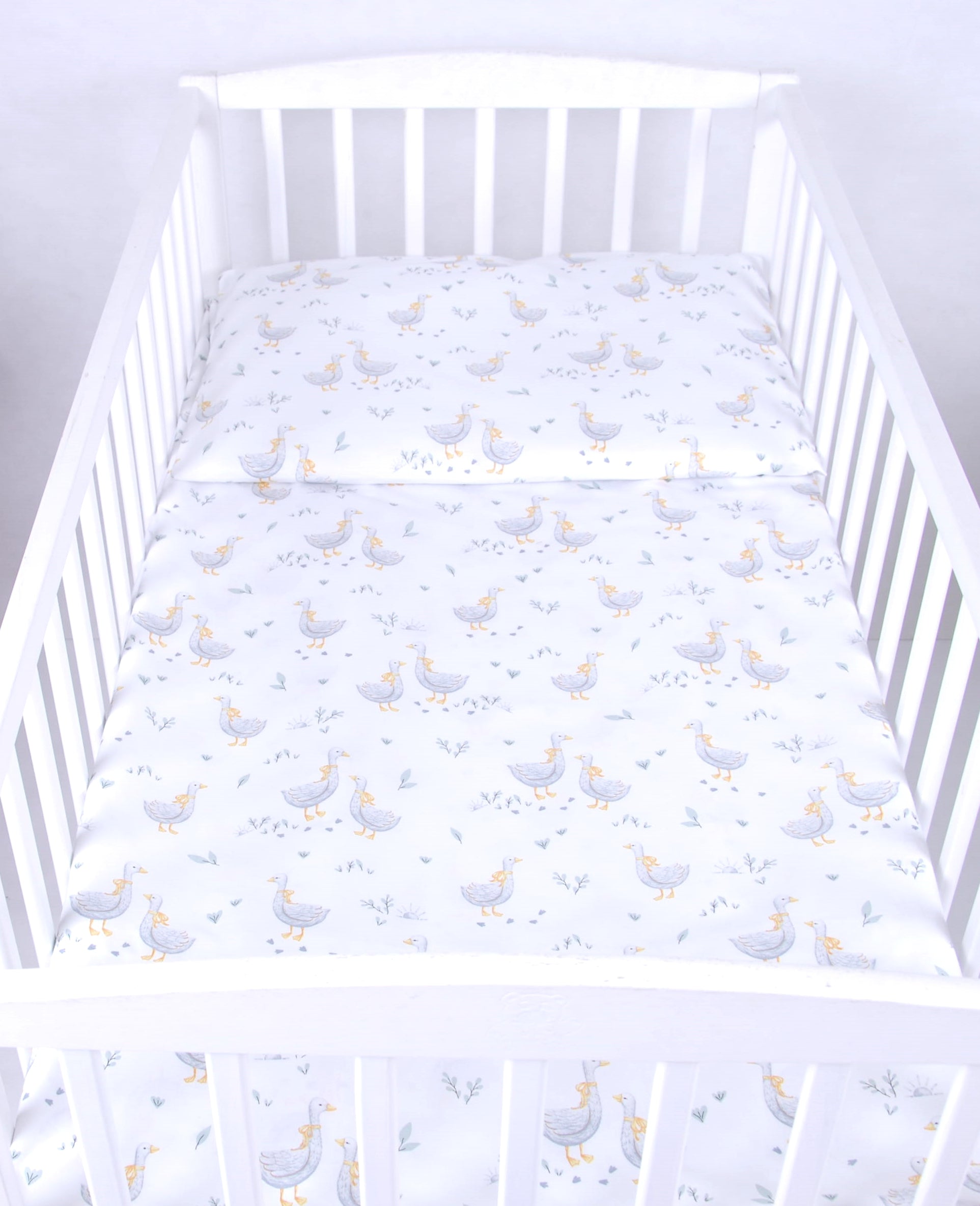 BABYLUX Kinderbettwäsche 2-teilig – Baumwolle, Reißverschluss, 90×120 / 100×135 cm 131. Gänse