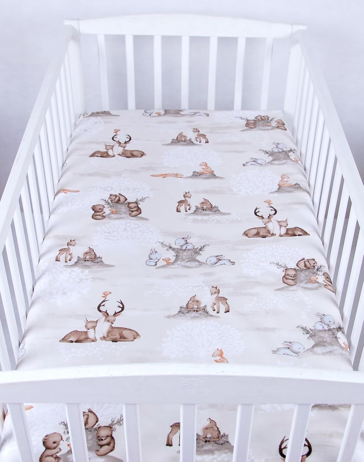 BABYLUX Spannbetttuch 60x120 / 70x140 cm Baby SPANNBETTLAKEN Kinderbett 133. Waldtiere