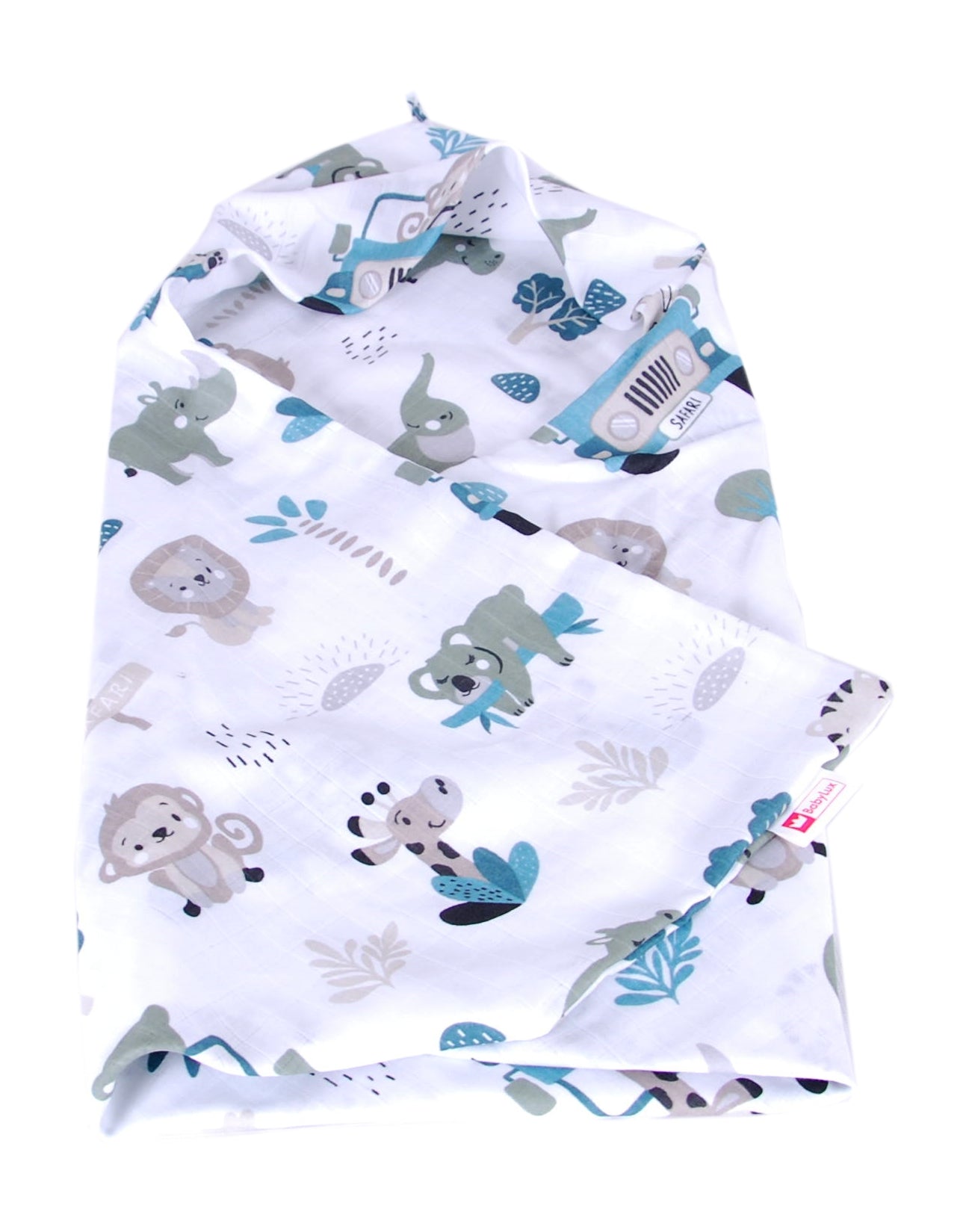 BabyLux Badetuch Badeabdeckung Handtuch Musselin Kind Kaputzenhandtuch 80x80cm OK135 Zoo
