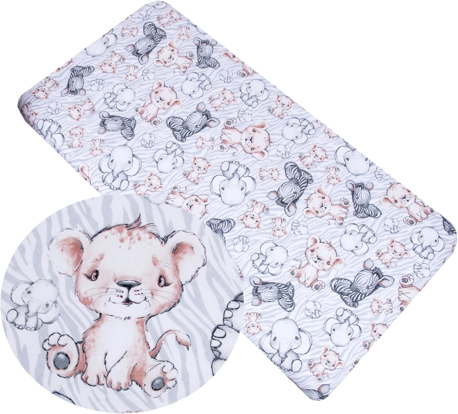 BABYLUX Spannbetttuch 60x120 / 70x140 cm Baby SPANNBETTLAKEN Kinderbett 137. Afrikanische Tiere