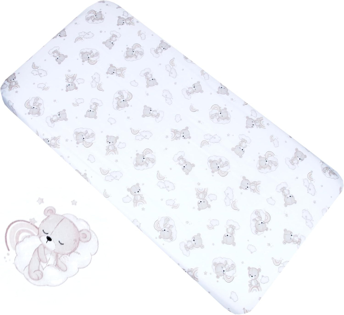 BABYLUX Spannbetttuch 60x120 / 70x140 cm Baby SPANNBETTLAKEN Kinderbett 138 - Bären