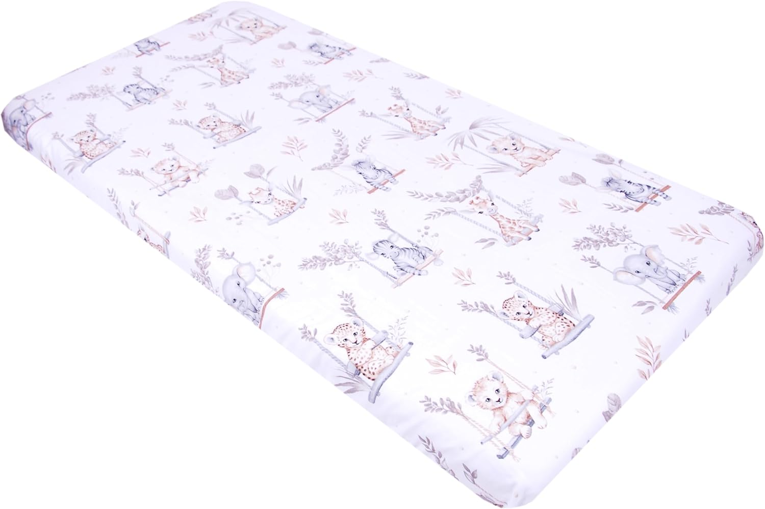 BABYLUX Spannbetttuch 60x120 / 70x140 cm Baby SPANNBETTLAKEN Kinderbett 139 - Tiere auf der Schaukel