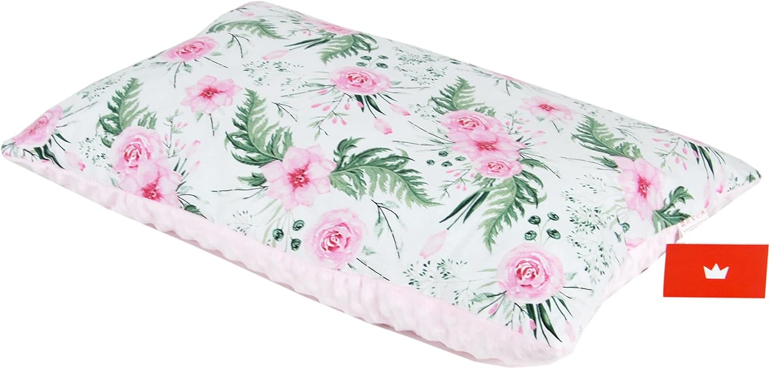 BABYLUX Kuscheldecke 100 x 150 cm Decke Kinderdecke 13. Rosa + Blume mit Kissen