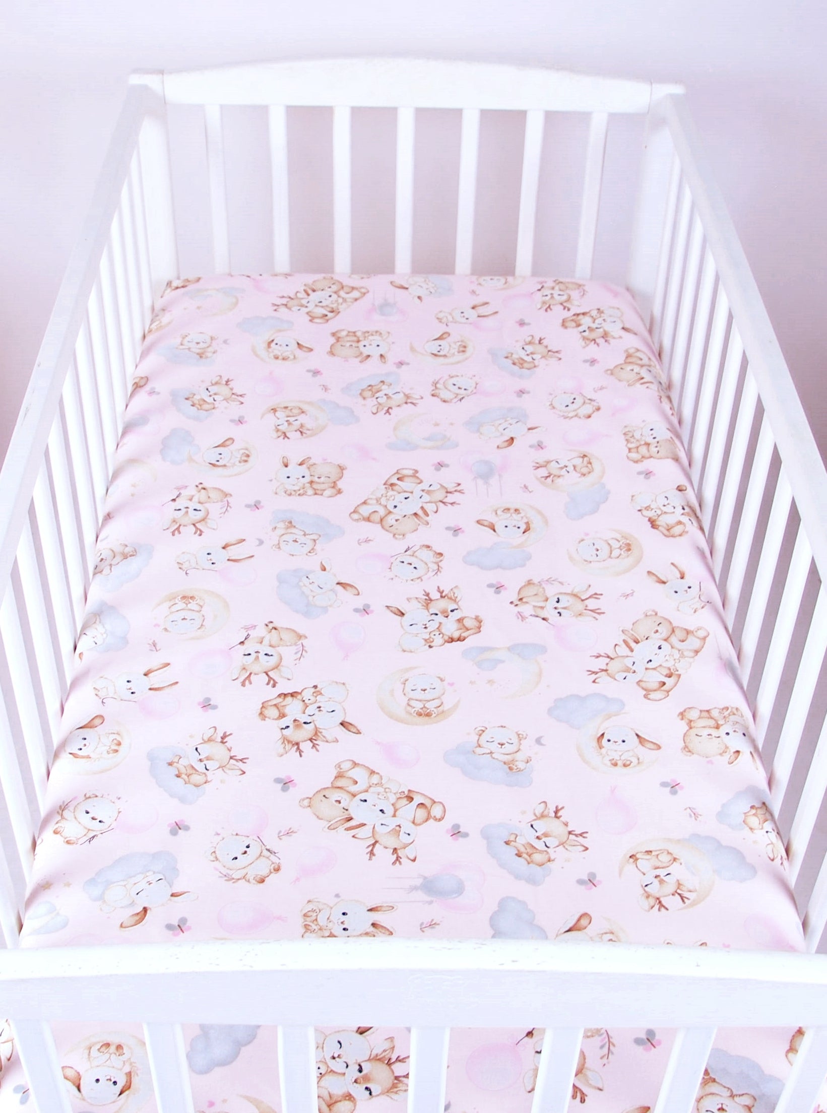 BABYLUX Spannbetttuch 60x120 / 70x140 cm Baby SPANNBETTLAKEN Kinderbett 162 Rosa + Schnuckis