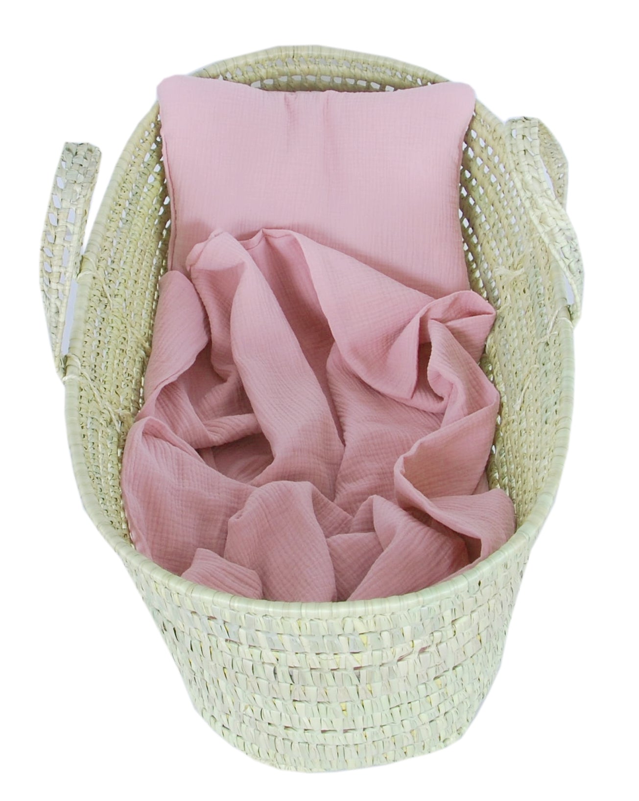 BabyLux Musselin Decke 75 x 100 cm + Kissen für Kinderwagen Wiege Babybett KM1 - Rosa