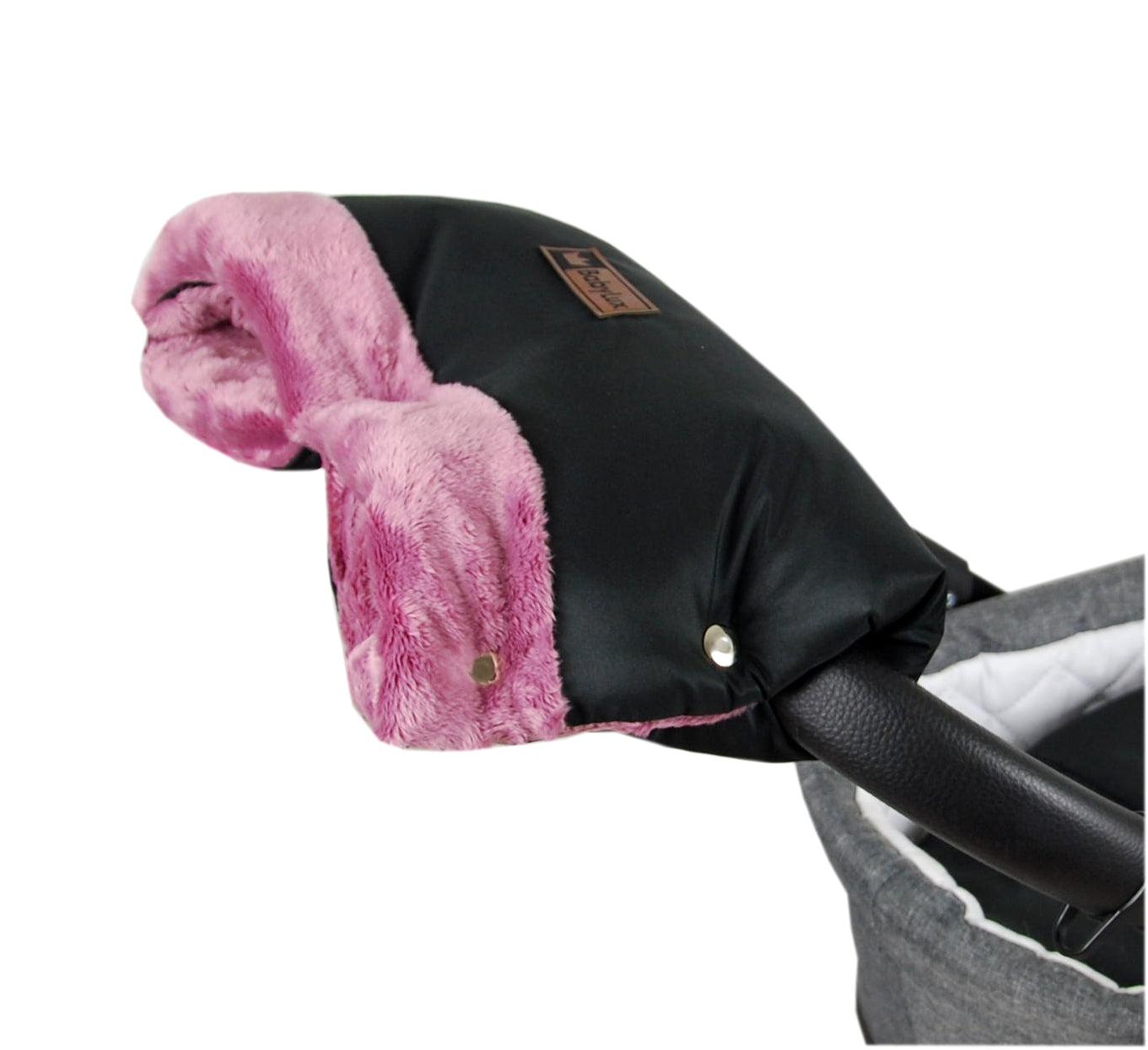 Babylux Handmuff für Kinderwagen Große Muff Handwärmer mit Kunstfell Handschuhe Buggy MD1 Rosa