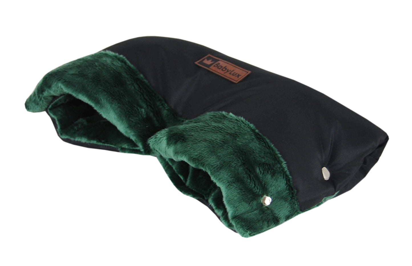 Babylux Handmuff für Kinderwagen Große Muff Handwärmer mit Kunstfell Handschuhe Buggy MD2 Grün
