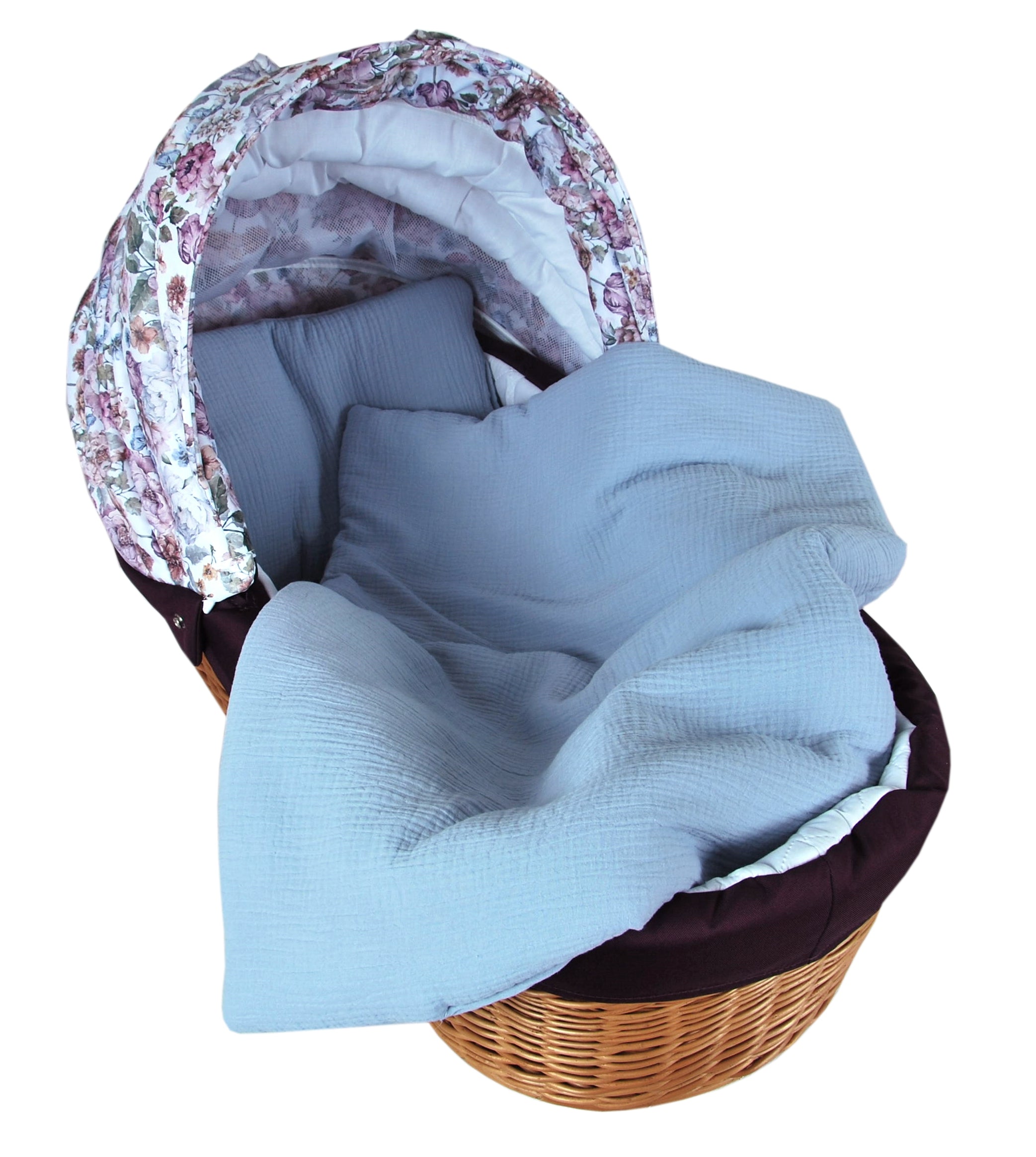 BabyLux Babydecke MUSSELIN Kinderwagen Decke 75x60cm Kuscheldecke Stubenwagen MPM Blau