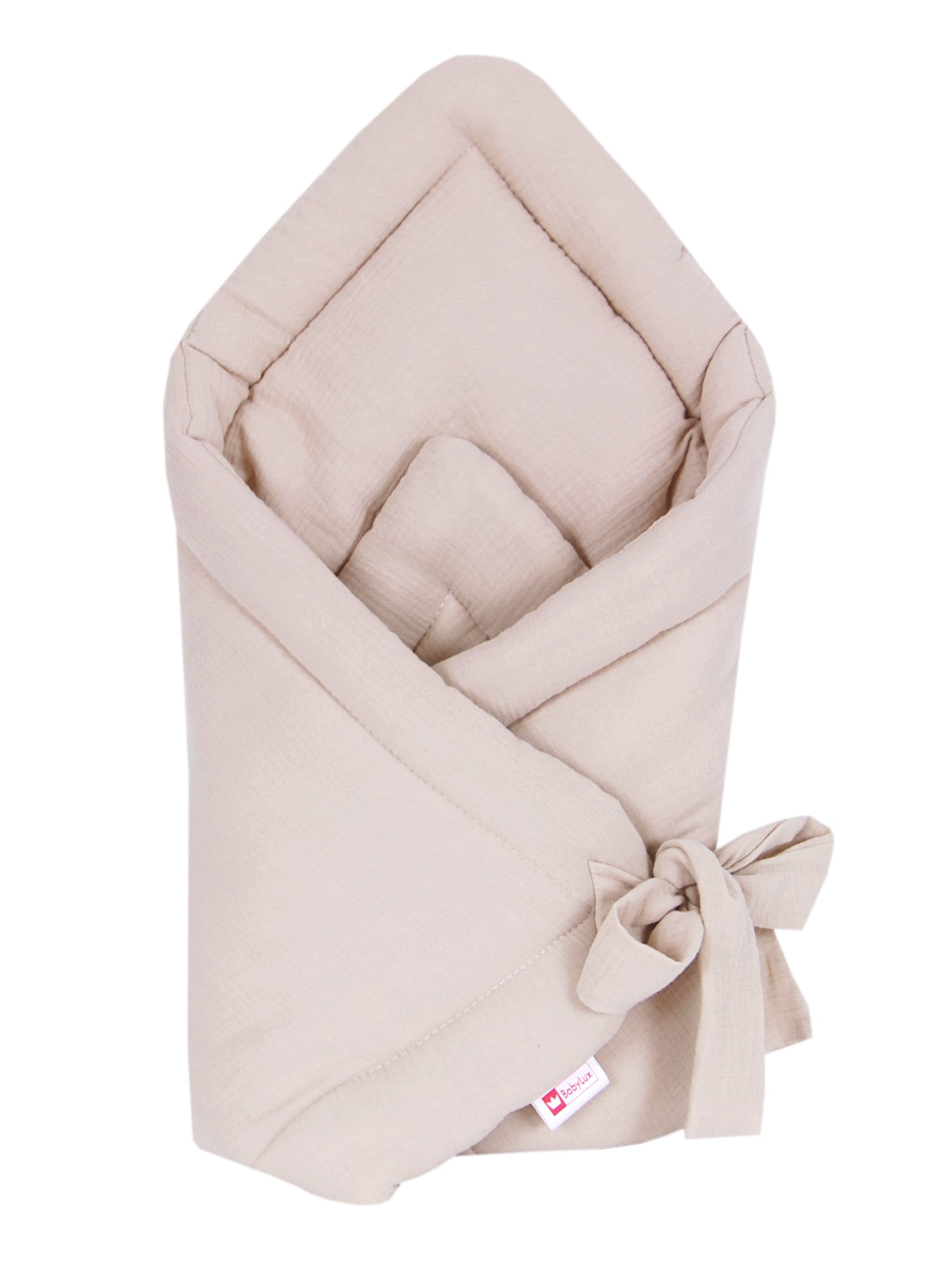 BABYLUX Einschlagdecke Musselin BABYHÖRNCHEN 75 x 75 cm Baby Neugeborene Sand