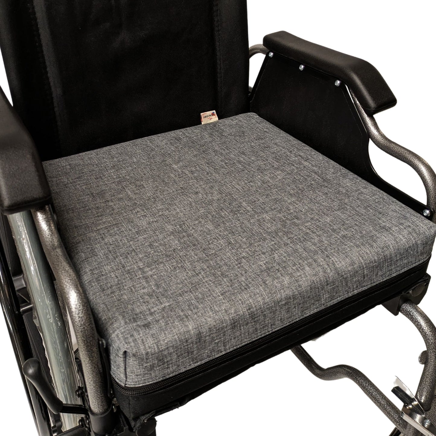 SENIORI Rollstuhlkissen Sitzkissen für Rollstuhl Sitzerhöhungv 42 x 42 x 8 cm Antidekubitus Kissen mit doppelter Schaumstoffschicht (3K. Grau)