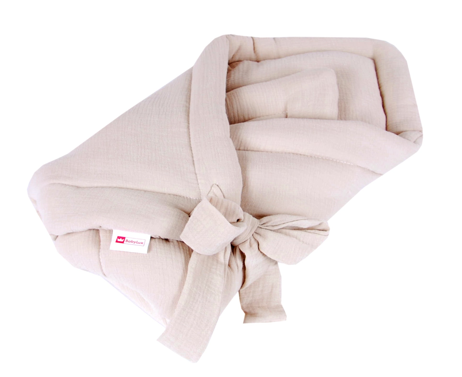 BABYLUX Einschlagdecke Musselin BABYHÖRNCHEN 75 x 75 cm Baby Neugeborene Sand
