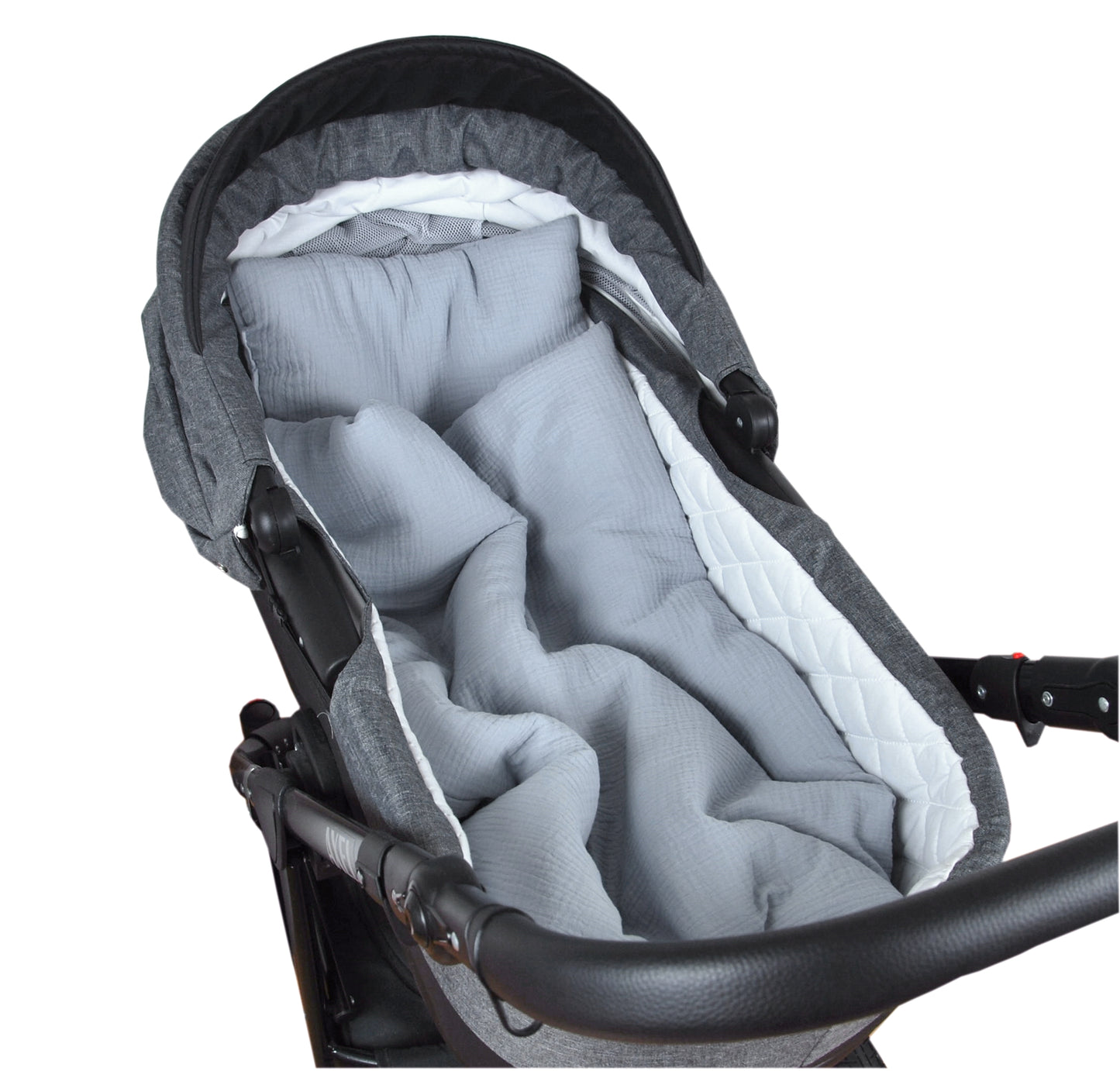 BabyLux Babydecke MUSSELIN Kinderwagen Decke 75x60cm Kuscheldecke Stubenwagen Grau