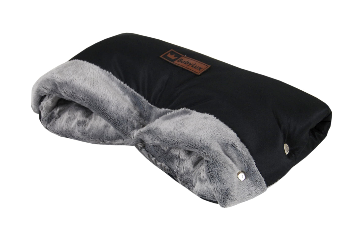 Babylux Handmuff für Kinderwagen Große Muff Handwärmer mit Kunstfell Handschuhe Buggy MD4 Grau