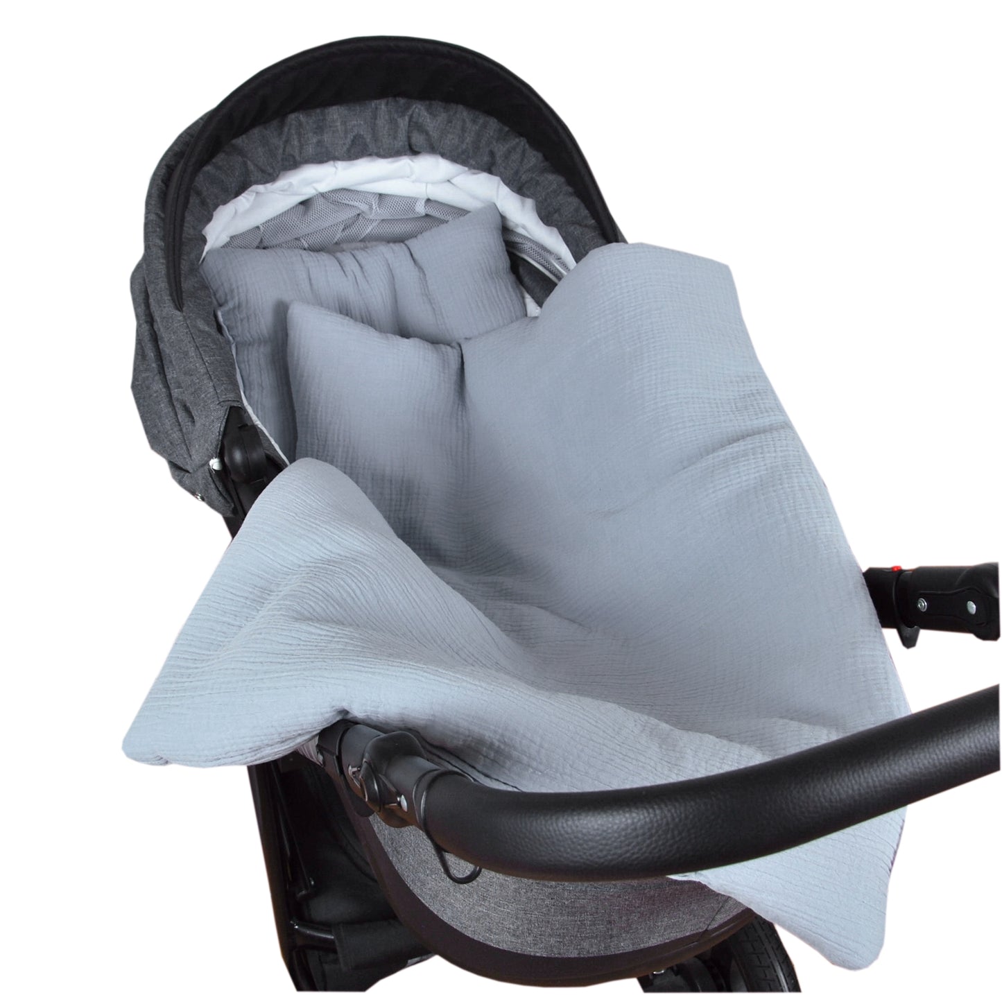 BabyLux Babydecke MUSSELIN Kinderwagen Decke 75x60cm Kuscheldecke Stubenwagen Grau
