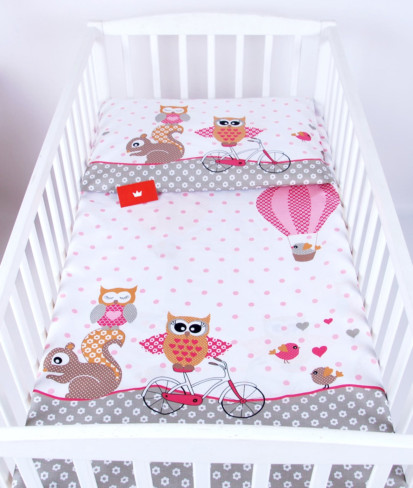 BABYLUX Kinderbettwäsche 2 Tlg. 100 x 135 cm Bettwäsche 56. Eule Rosa