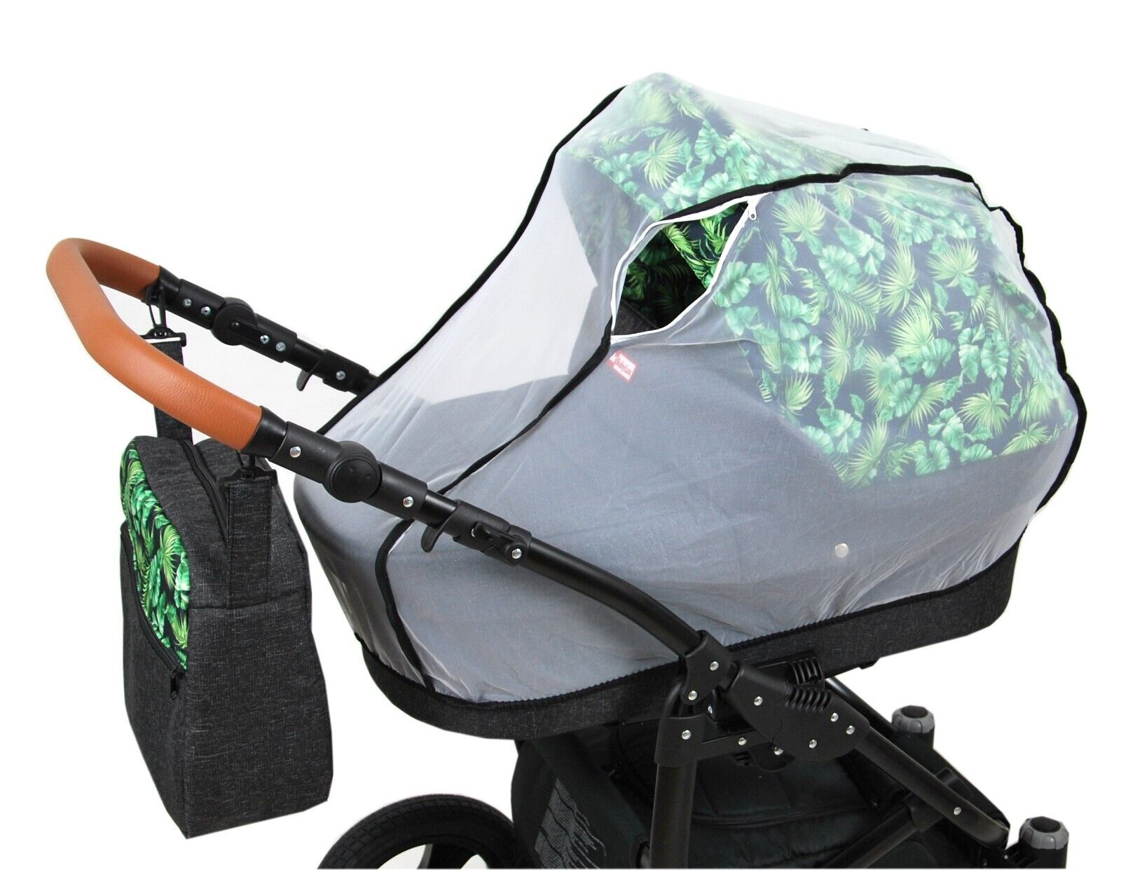 BABYLUX Moskitonetz Fliegennetz Weiß für Kinderwagen Groß mit Reißverschluss Z5