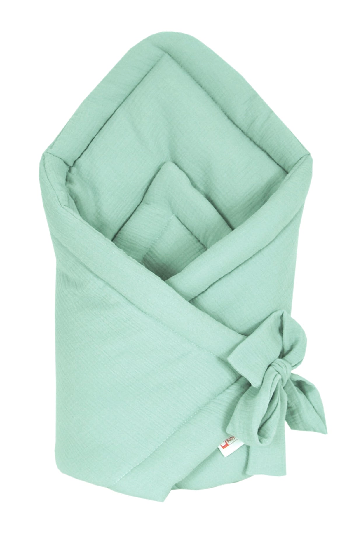 BABYLUX Einschlagdecke Musselin BABYHÖRNCHEN 75 x 75 cm Baby Neugeborene Salvia