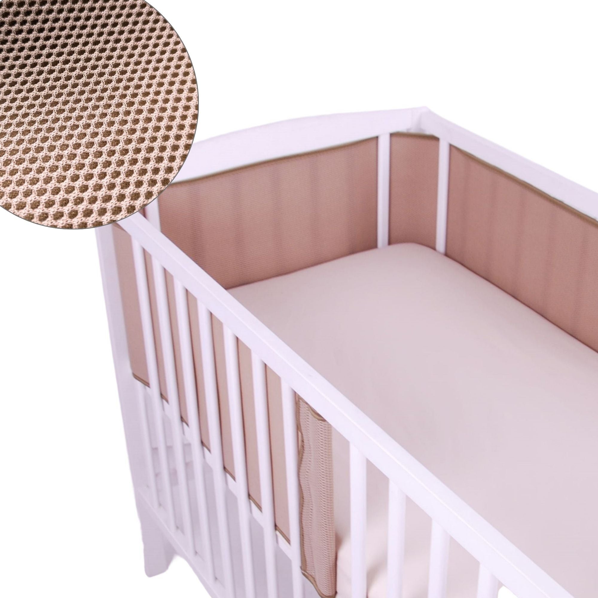 BabyLux Nestchen AIR Babybett Bettumrandung Umrandung 3D 150cm 180cm 210cm BEIGE