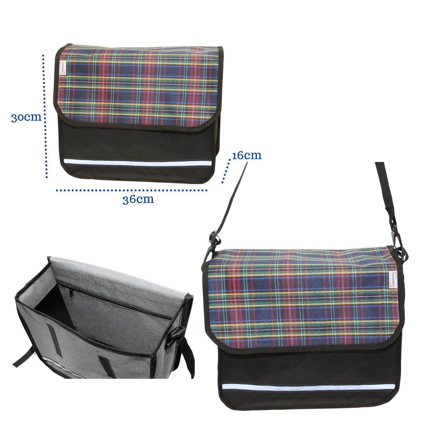 SENIORI Rollator / Rollstuhl Tasche Rollatortasche Rollstuhltasche 7. Tartan_classic