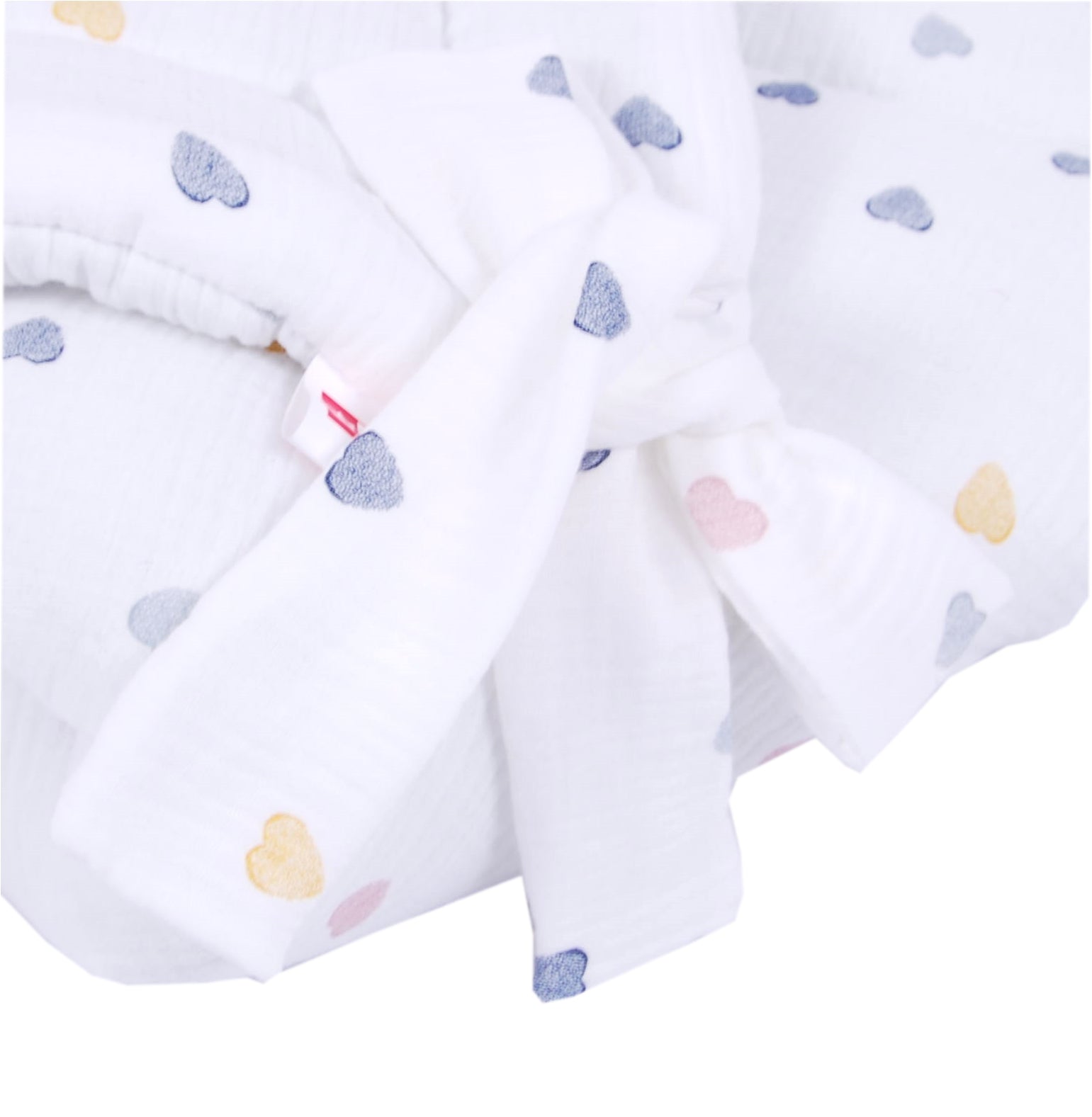BABYLUX Einschlagdecke Musselin BABYHÖRNCHEN 75 x 75 cm Baby Neugeborene D4 Bunte Herzen