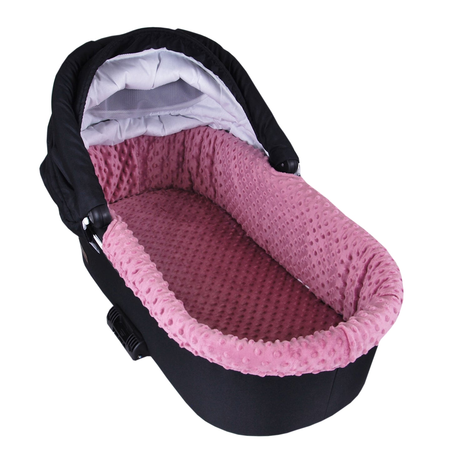 BABYLUX Nestchen für Kinderwagen BABYWANNE Matratze 2Tlg Set W17 - Rosa + Elefanten