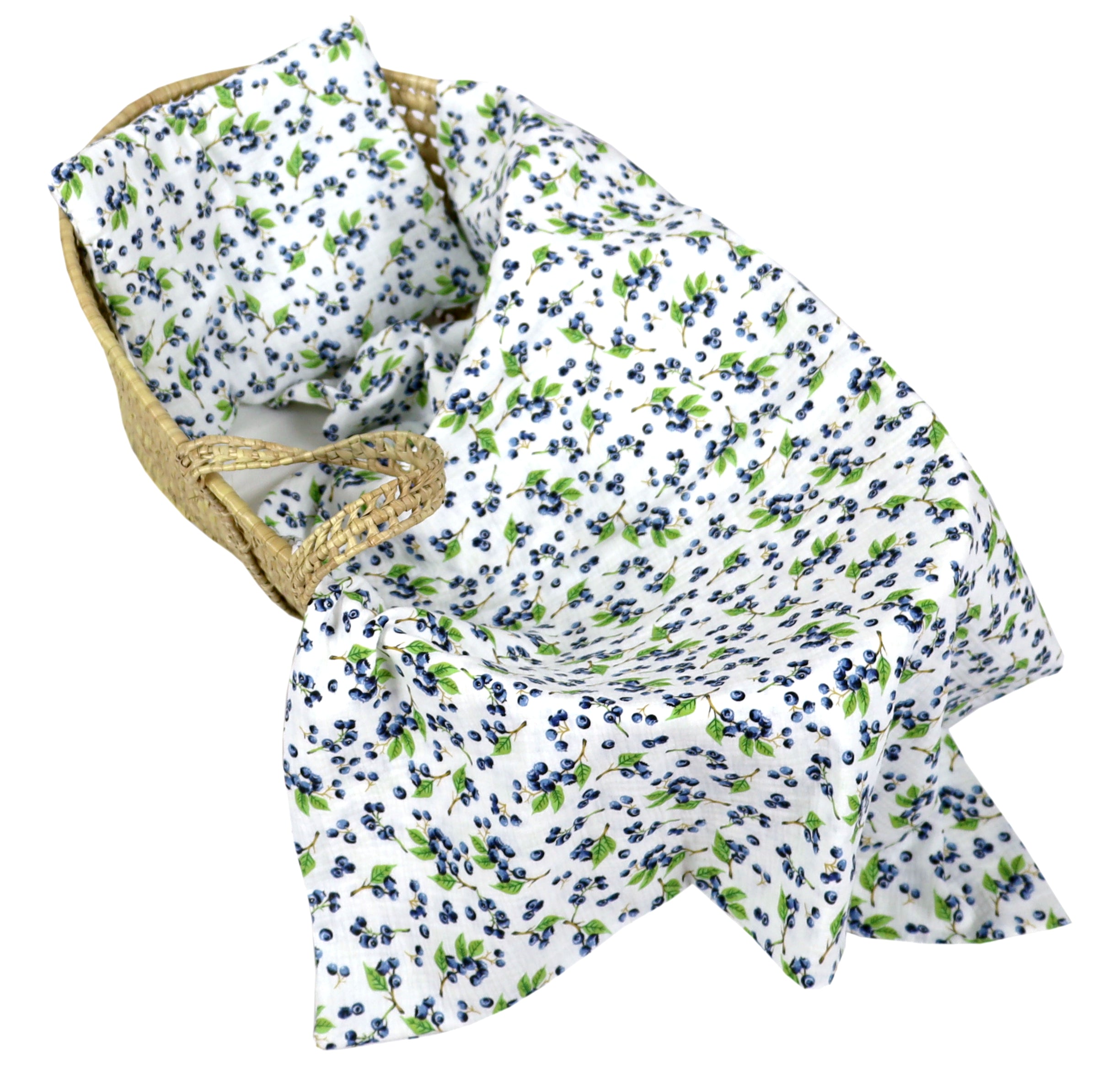 BabyLux Musselin Decke 75 x 100 cm + Kissen für Kinderwagen Wiege Babybett KD11 - Blaubeere
