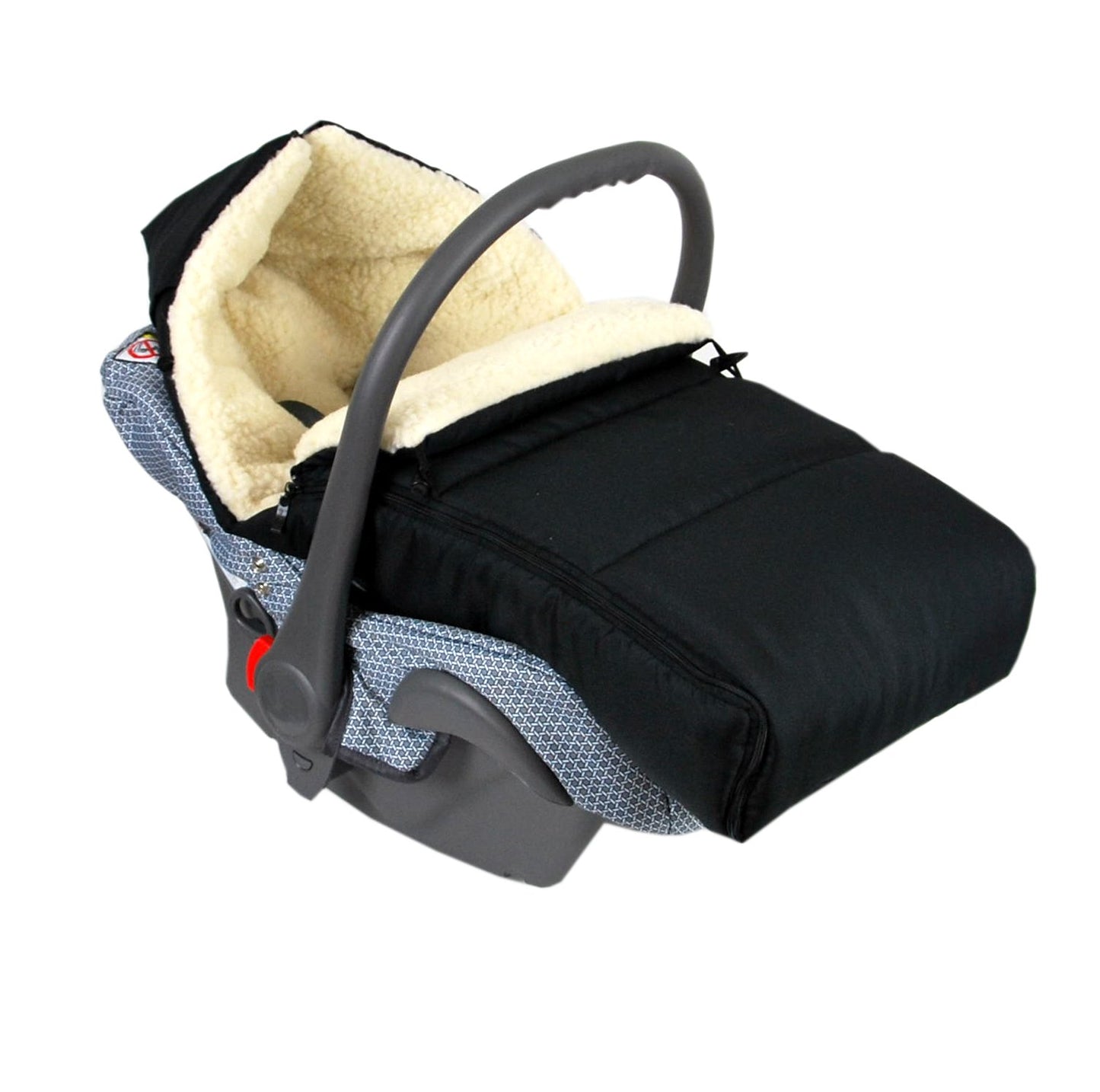 BABYLUX Fußsack LAMMWOLLE 90cm Winterfußsack Kinderwagen Babyschale Schwarz