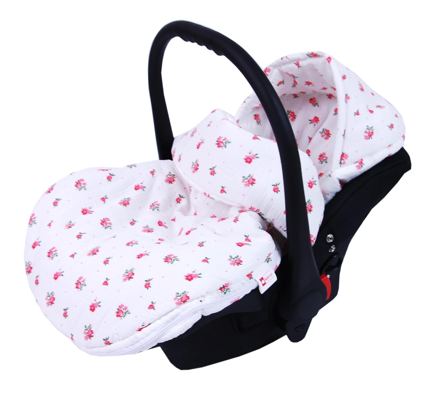 BabyLux Fußsack 90cm Musselin Babyschale Buggy Kinderwagen md2 - Musselin Röschen
