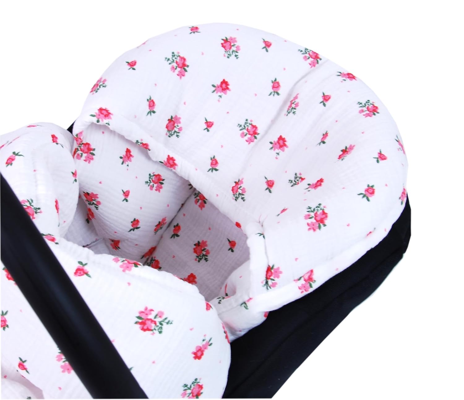 BabyLux Fußsack 90cm Musselin Babyschale Buggy Kinderwagen md2 - Musselin Röschen