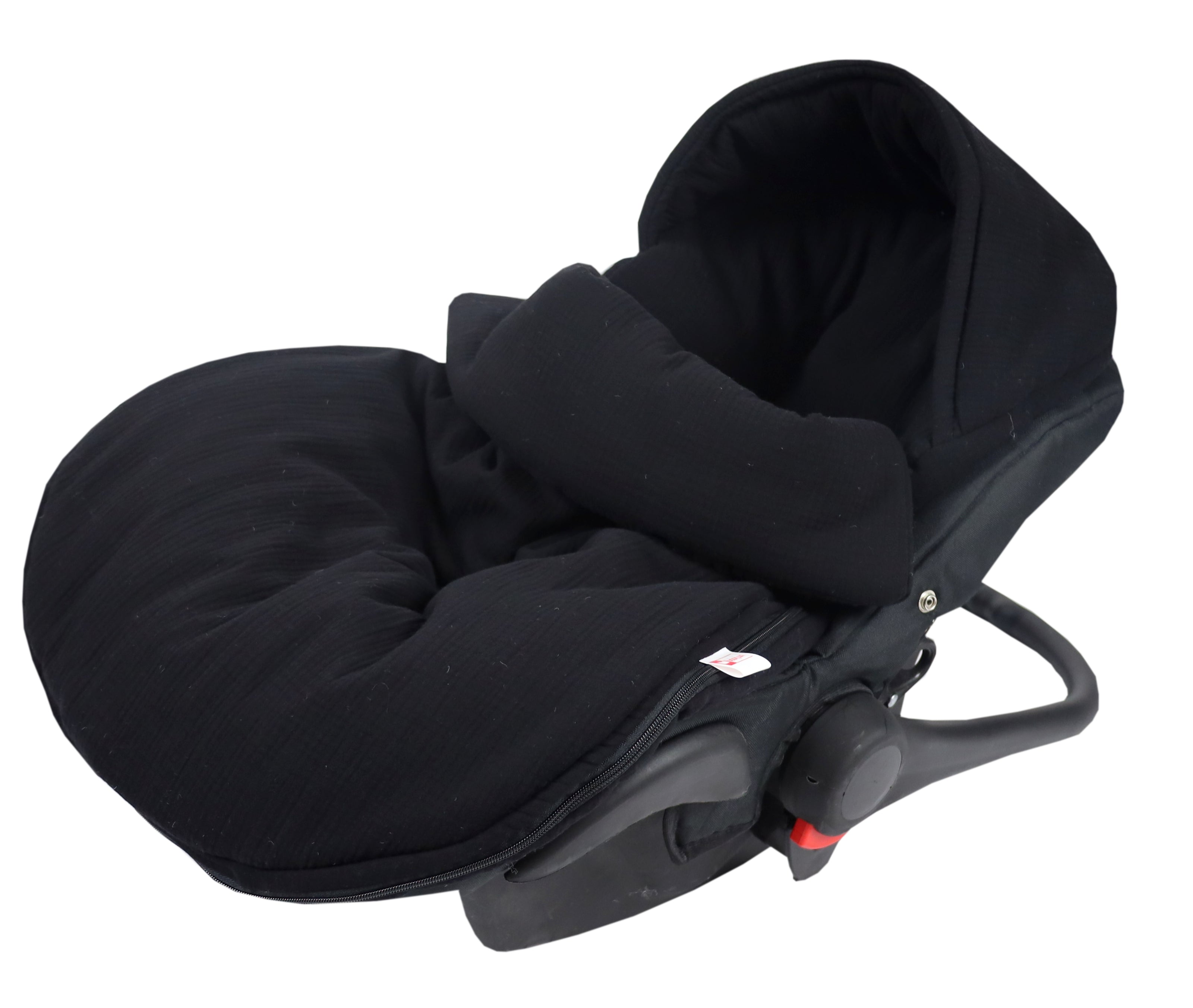 BabyLux Fußsack 90cm Musselin Babyschale Buggy Kinderwagen Musselin - Schwarz