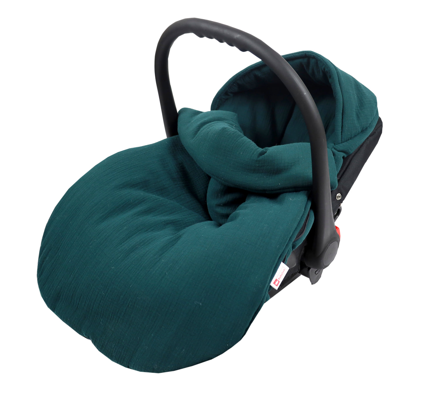 BabyLux Fußsack 90cm Musselin Babyschale Buggy Kinderwagen Musselin - dunkel Grün