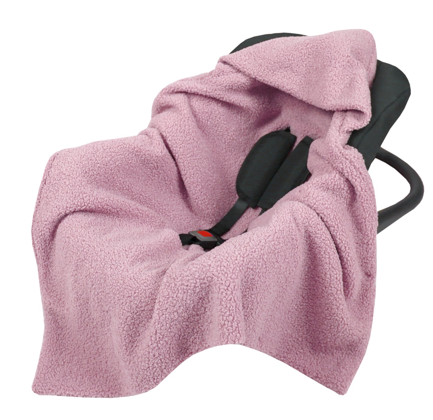 BabyLux Warme Einschlagdecke Bouclé 80x80 cm mit Kapuze für Babyschale Autositz