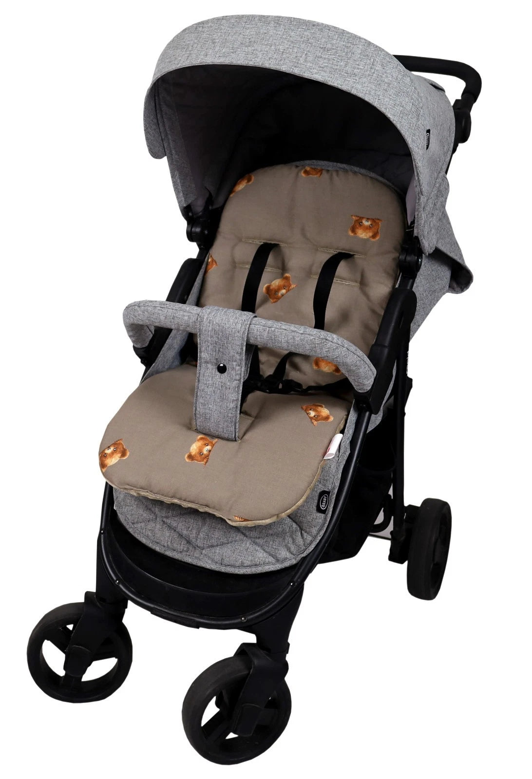 BabyLux Sitzauflage für Kinderwagen Buggy Sitzeinlage Kinderwagenauflage S167 Braun + Bär