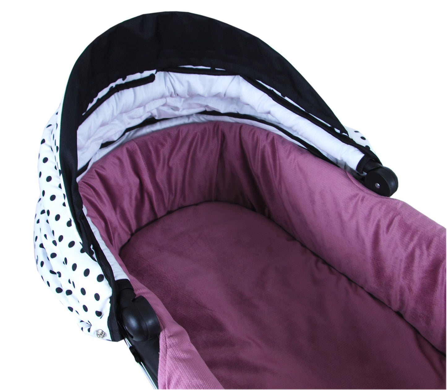 BABYLUX Nestchen für Kinderwagen BABYWANNE Matratze 2Tlg Set W107 Velvet Altrosa