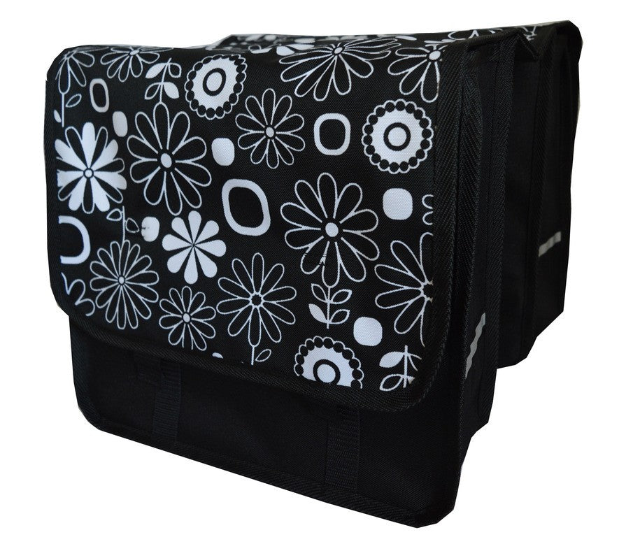 FAHRRADTASCHE ab 26 Zoll Satteltasche Gepäckträgetasche Doppelt 13. Duo - Blumen
