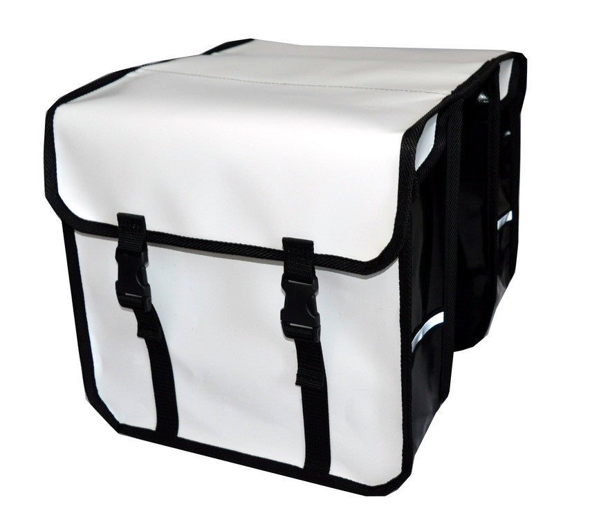 FAHRRADTASCHE Gepäckträgertasche Fahrrad 26" 28" Doppel Tasche PVC Weiß