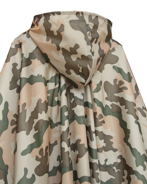 REGENPONCHO Regenschutz Regenjacke Regenmantel Regencape Nässeschutz Regen Jacke (Tarnmuster)