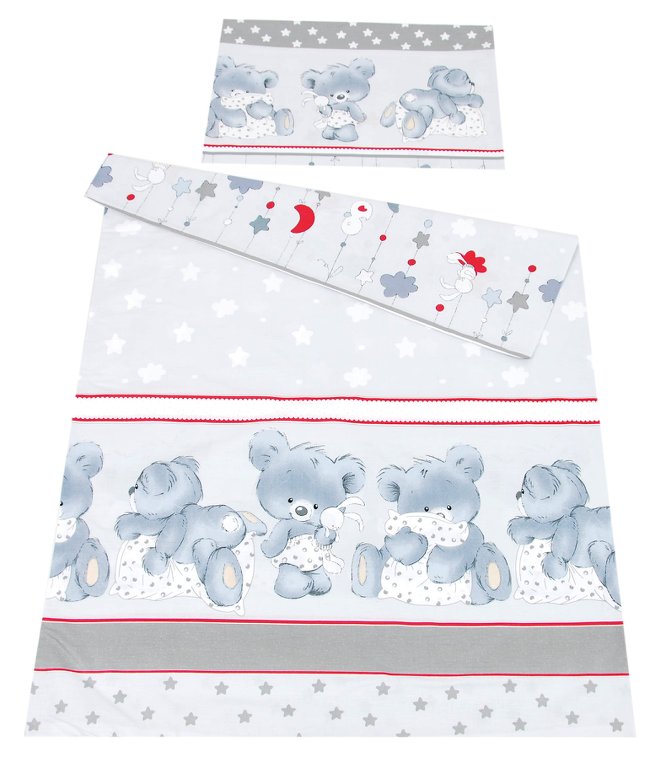 BABYLUX Kinderbettwäsche 2 Tlg. 100 x 135cm Bettwäsche 79. Bäre Grau