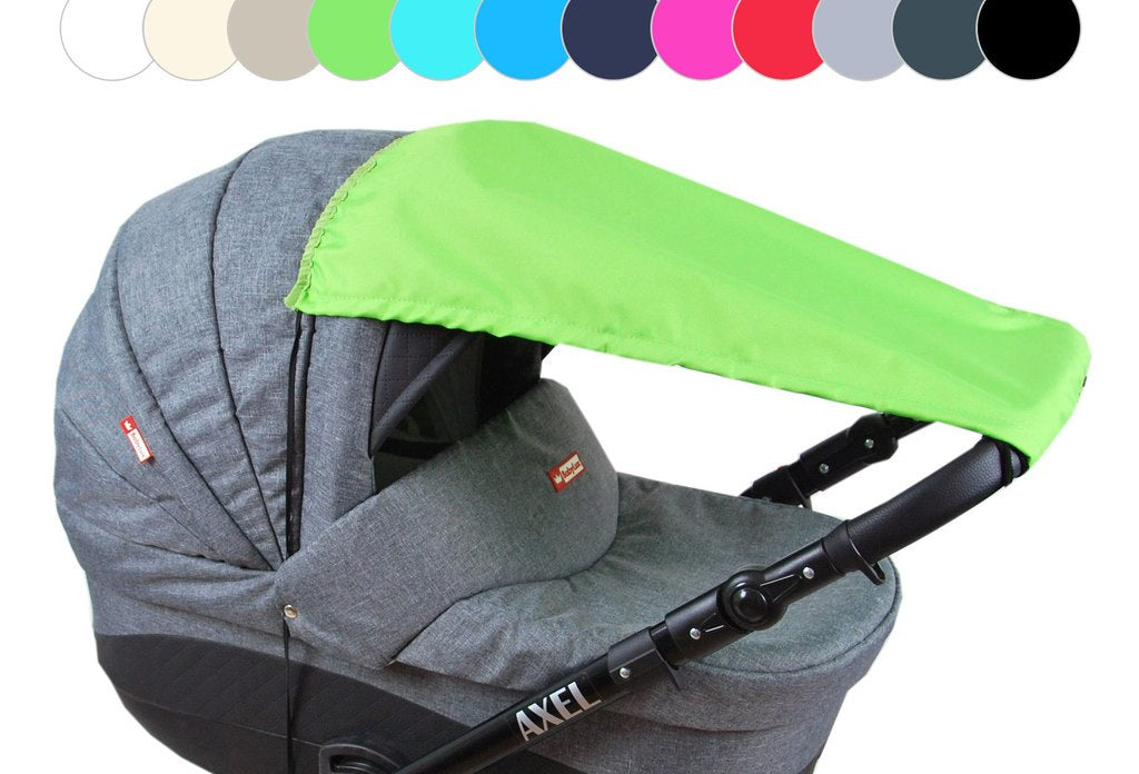 BABYLUX Sonnenschutz SONNENSEGEL für Kinderwagen UNI Buggy UV Schutz Grün