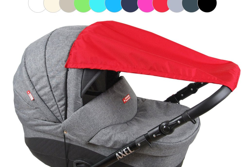 BABYLUX Sonnenschutz SONNENSEGEL für Kinderwagen UNI Buggy UV Schutz Rot